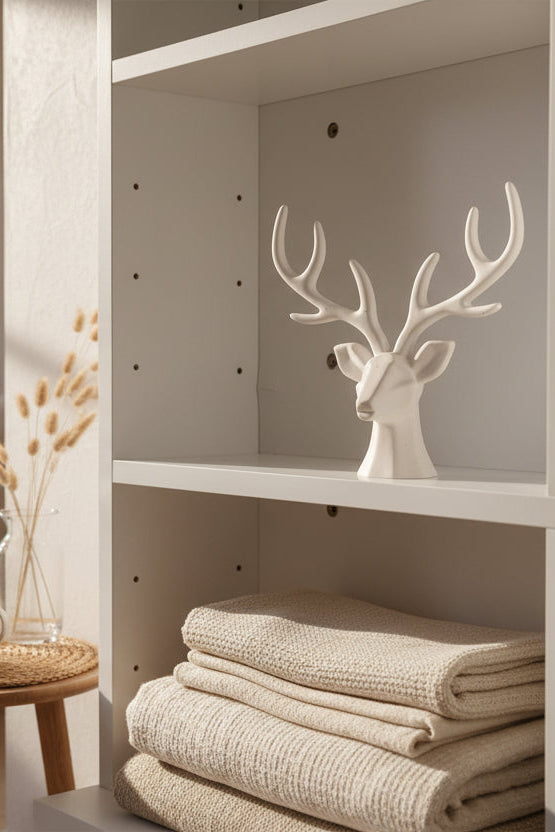 Modern deer head with geometric shapes