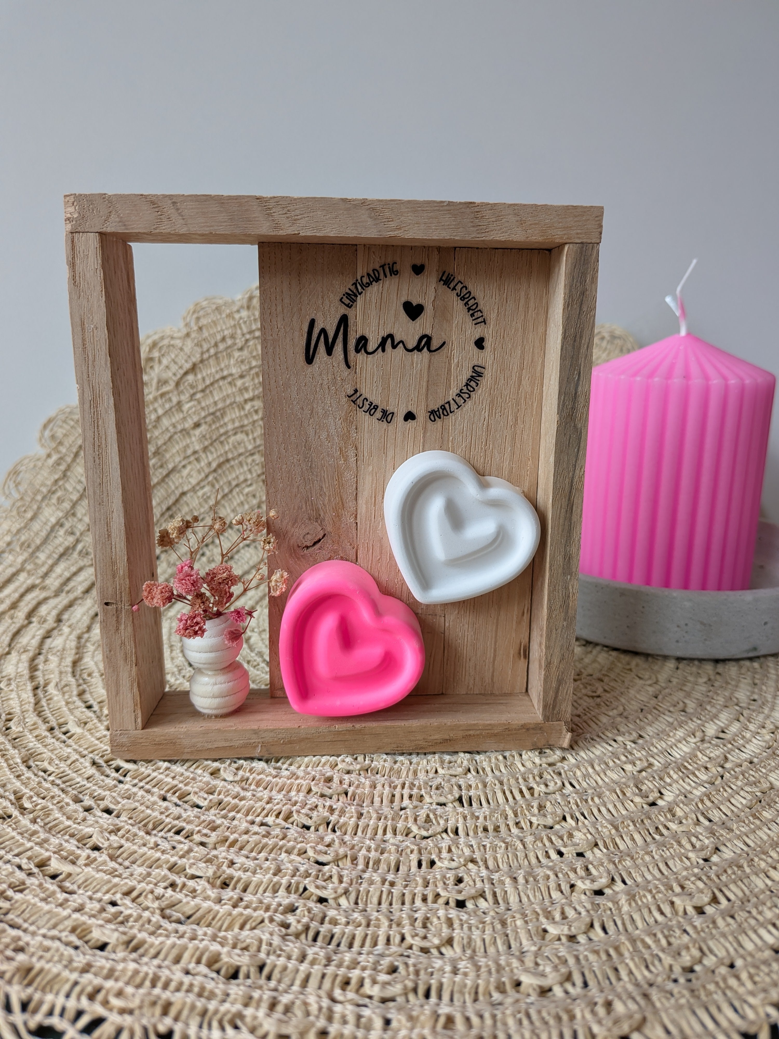 Hygge-Holzrahmen „Mama – Einzigartig & Unersetzbar“