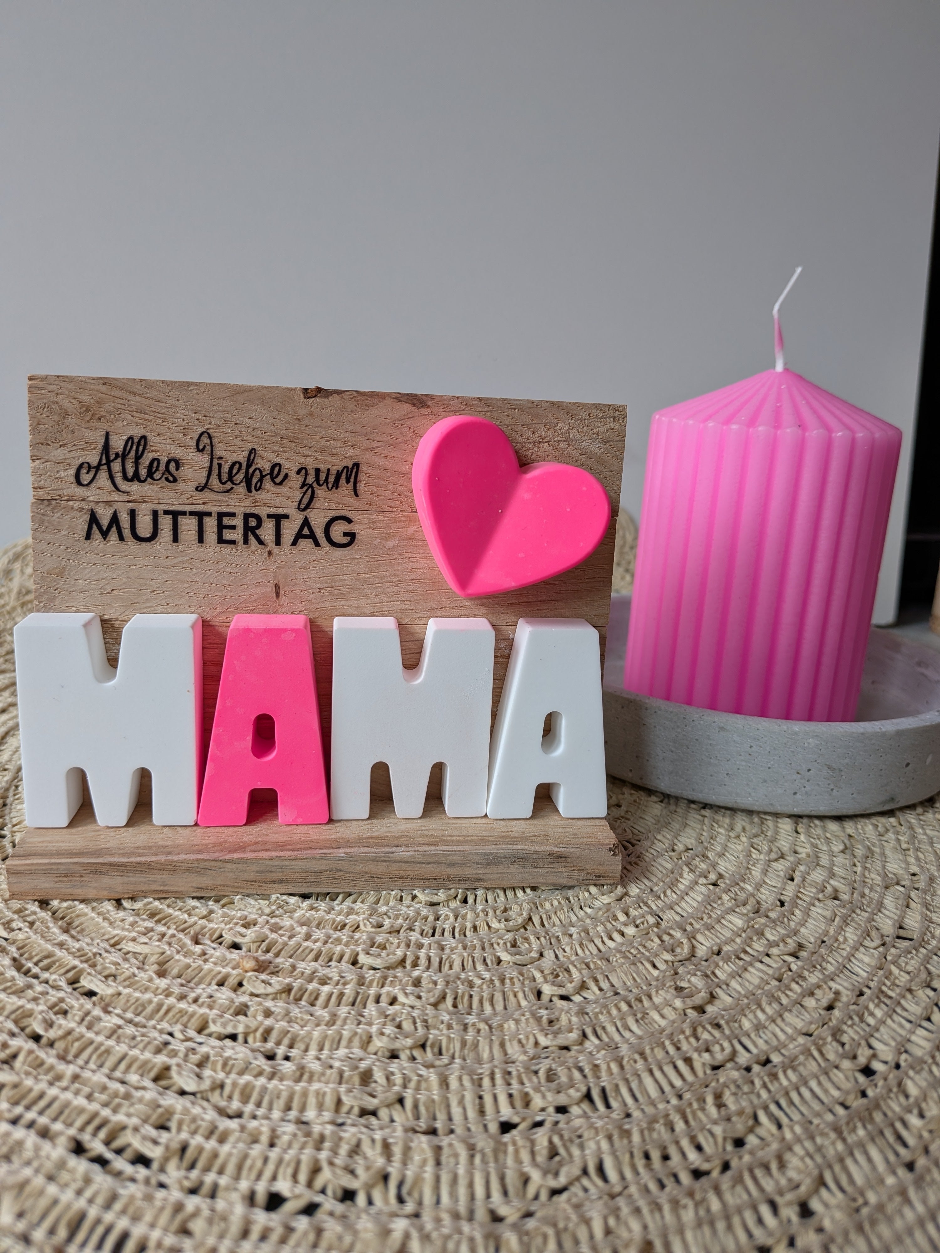 Keraflott-Holzaufsteller „Alles Liebe zum Muttertag“