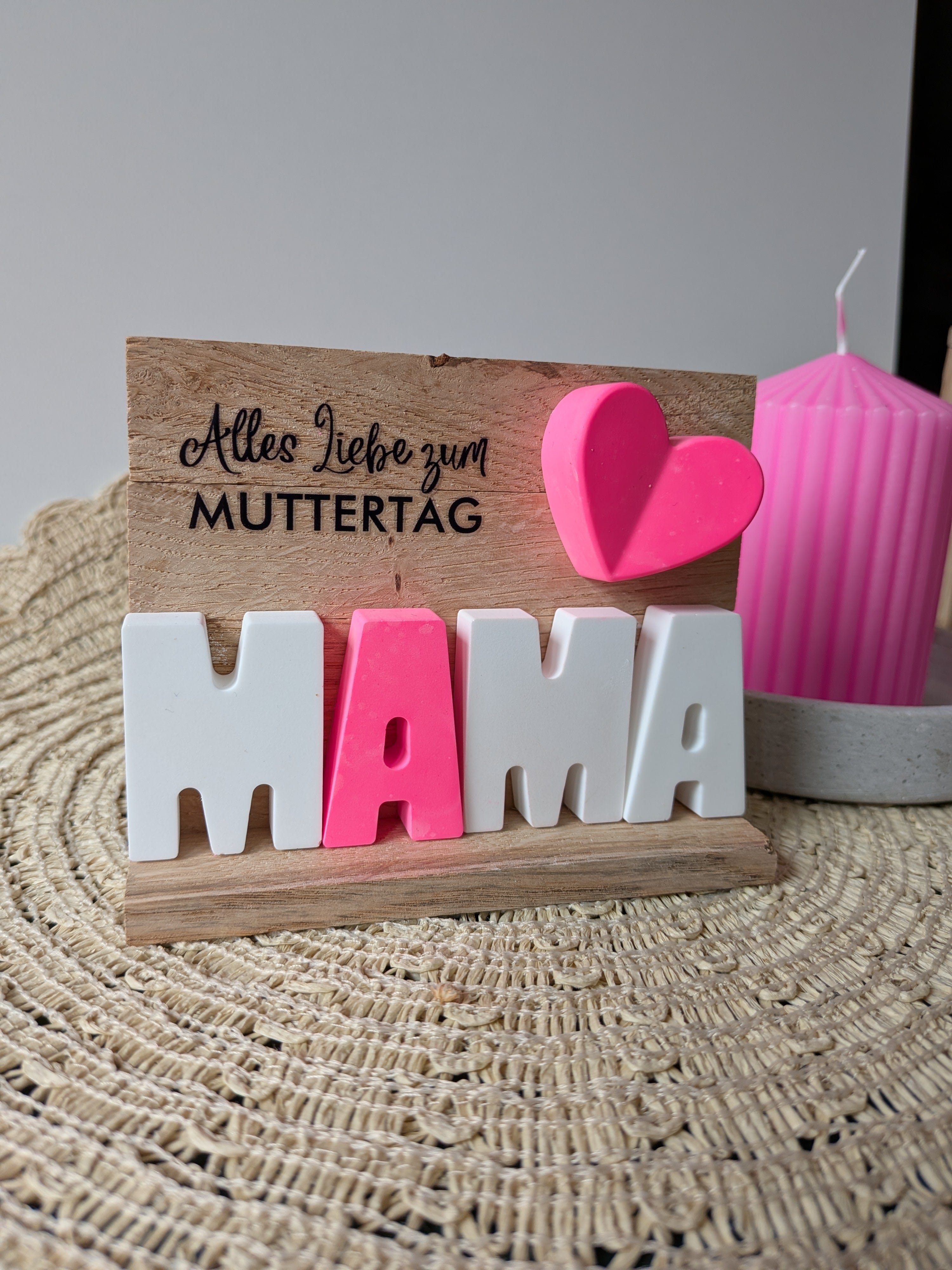 Keraflott-Holzaufsteller „Alles Liebe zum Muttertag“