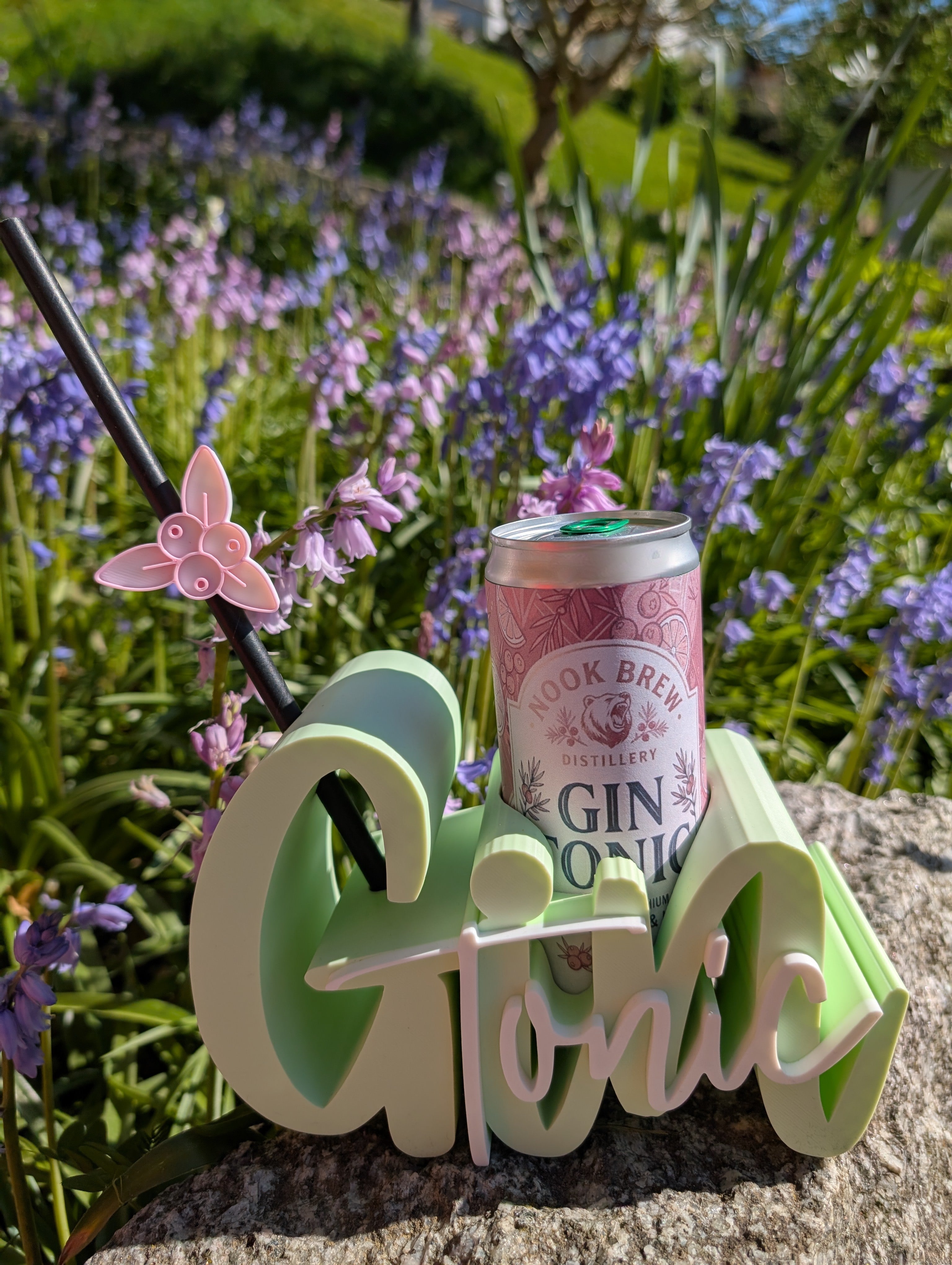 3D-Druck Datei: „Gin Tonic“ Dosenhalter mit Wacholder-Strohhalm-Clip