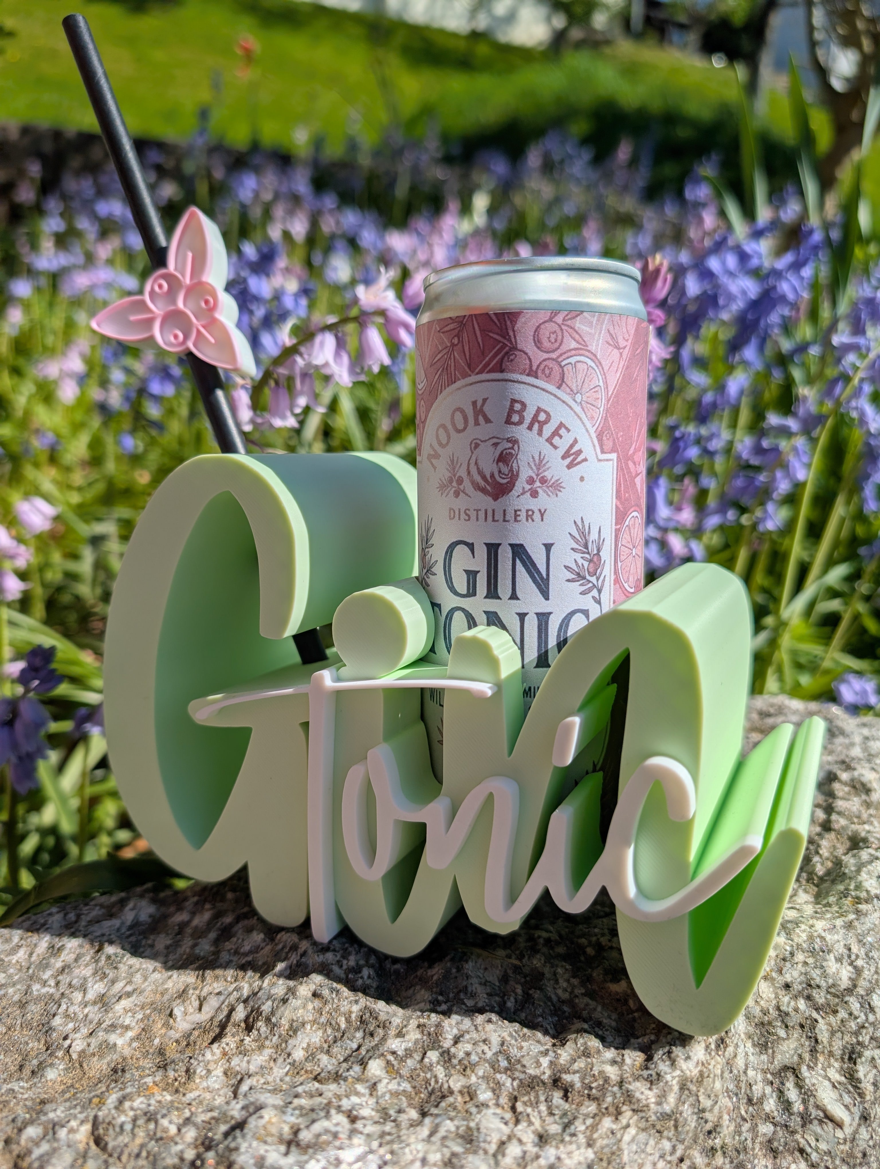 3D-Druck Datei: „Gin Tonic“ Dosenhalter mit Wacholder-Strohhalm-Clip