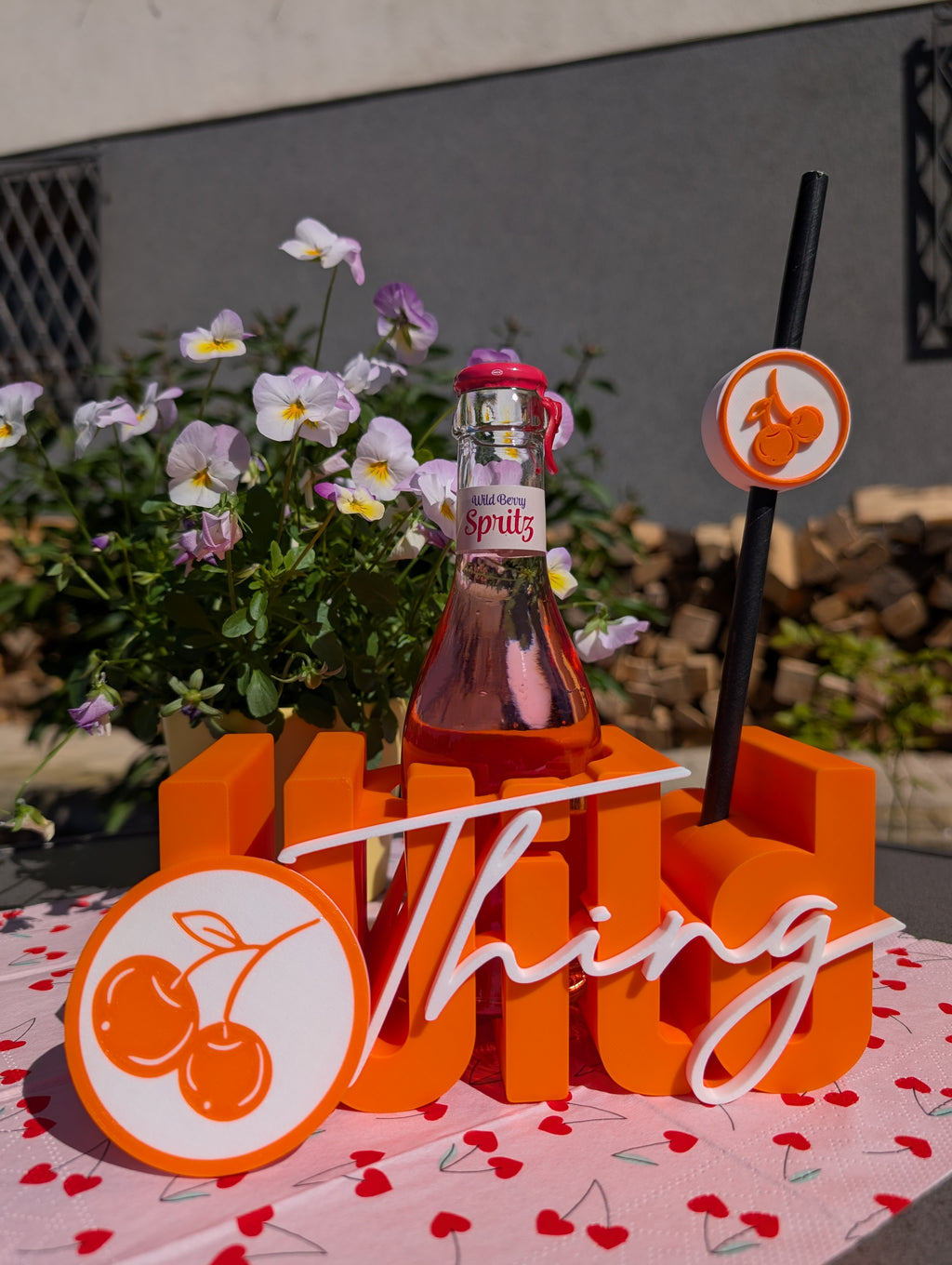 3D Druck Datei: "Wild Thing" Flaschenhalter & Untersetzer Set