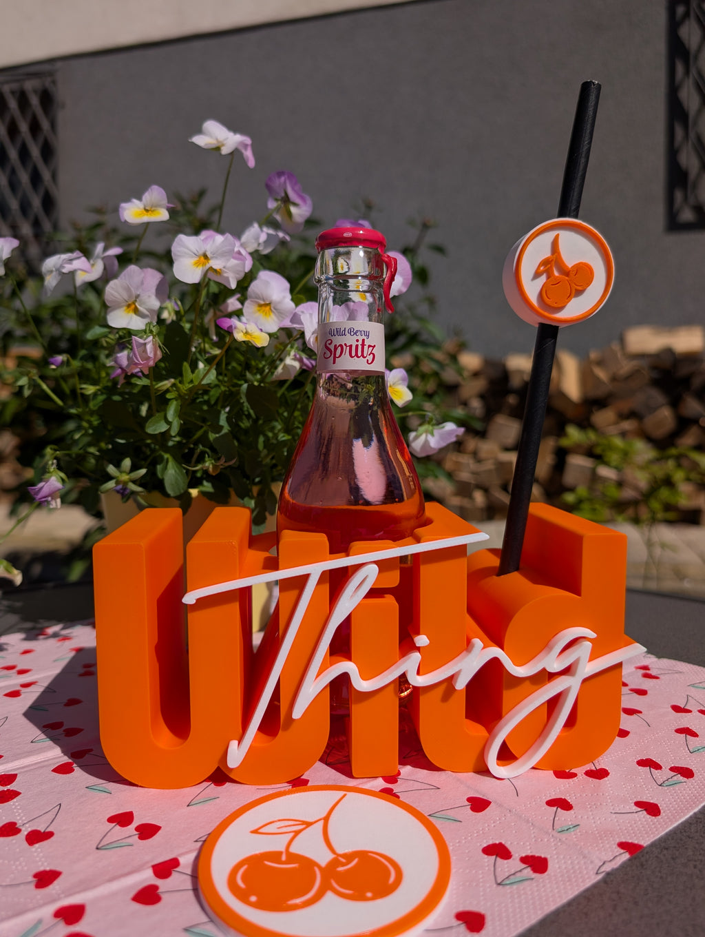 3D Druck Datei: "Wild Thing" Flaschenhalter & Untersetzer Set