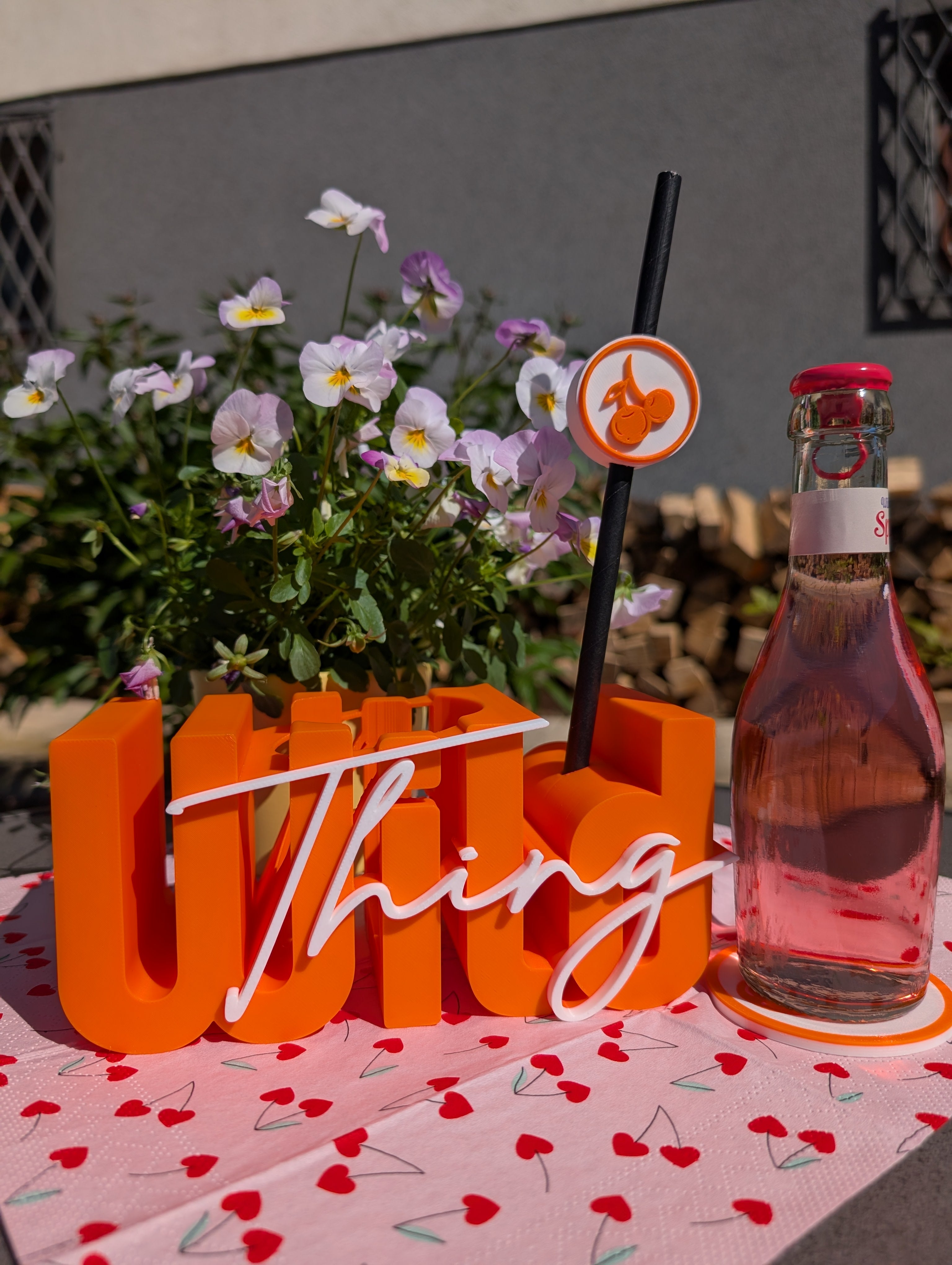 3D Druck Datei: "Wild Thing" Flaschenhalter & Untersetzer Set
