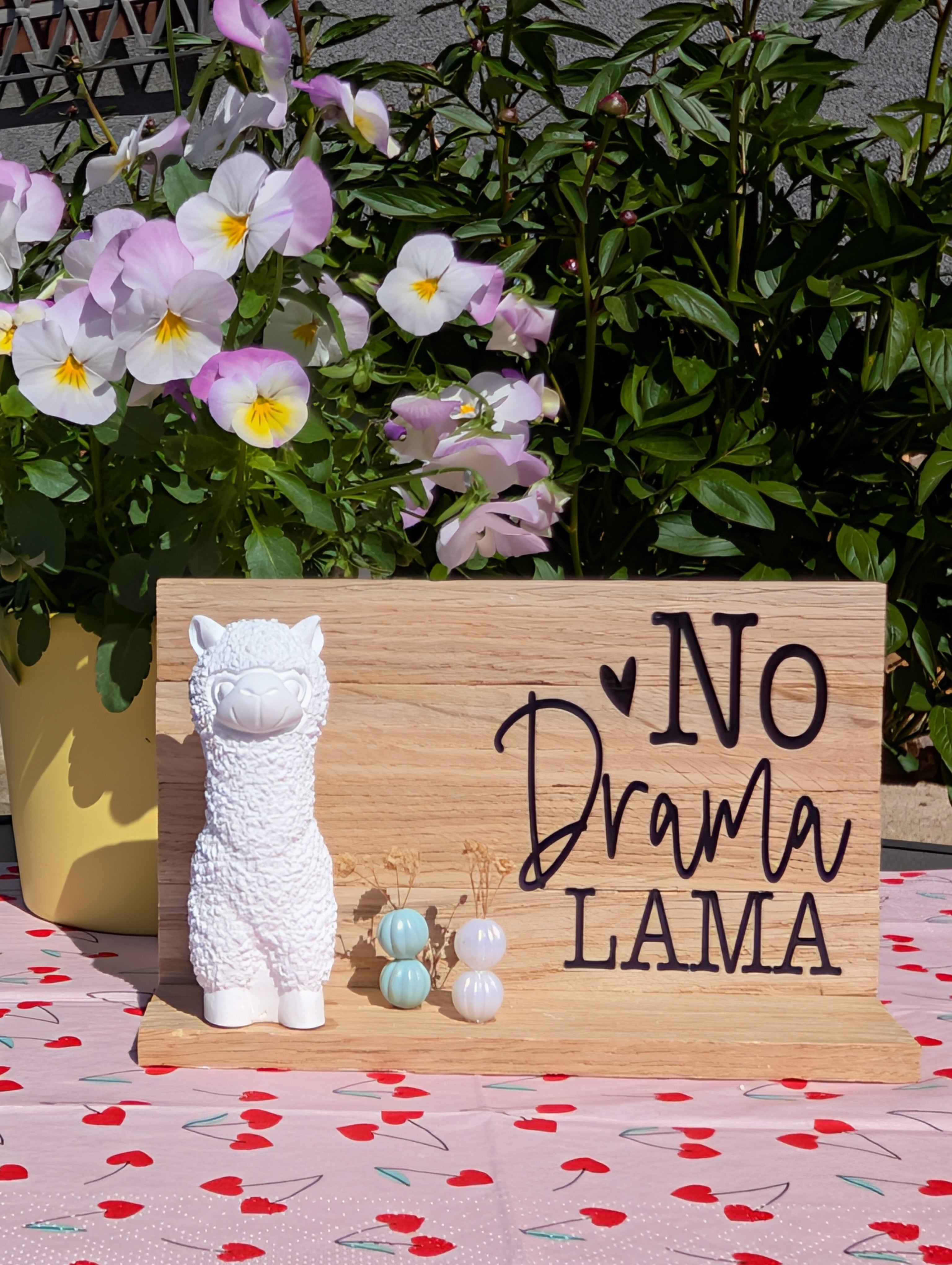 Lama Deko-Aufsteller aus Holz – Witzige Statement-Schilder mit Charme