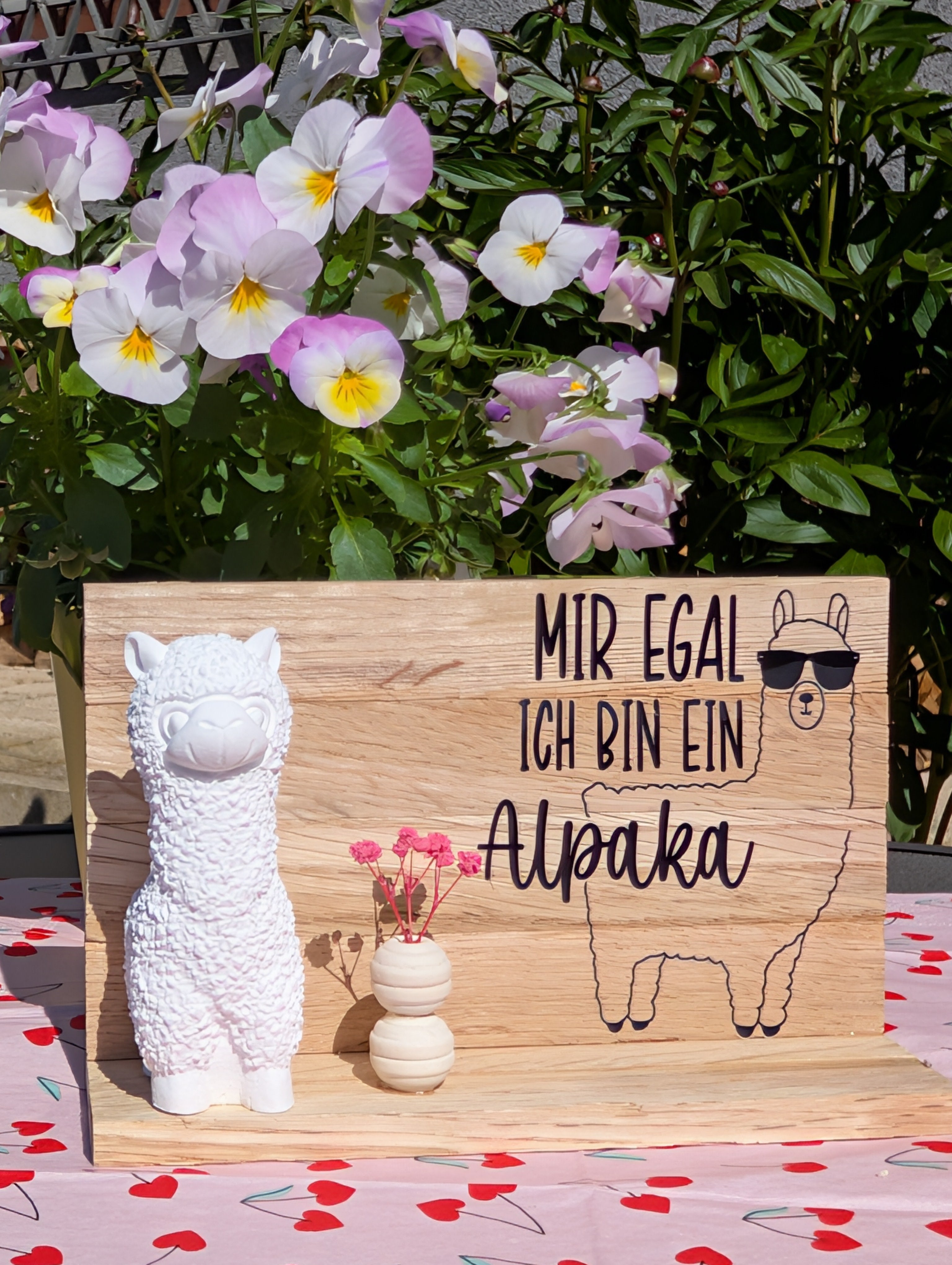 Lama Deko-Aufsteller aus Holz – Witzige Statement-Schilder mit Charme