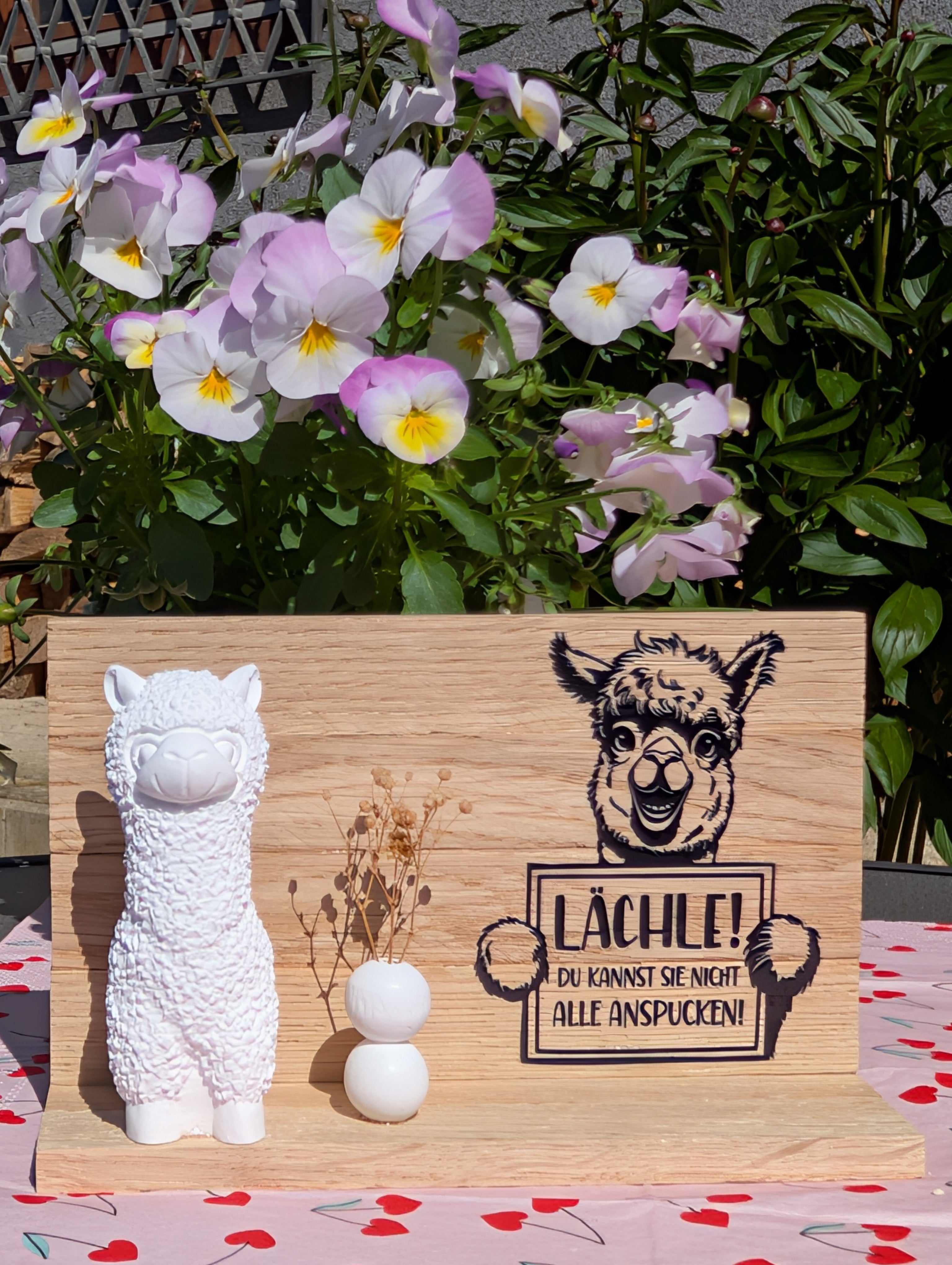 Lama Deko-Aufsteller aus Holz – Witzige Statement-Schilder mit Charme