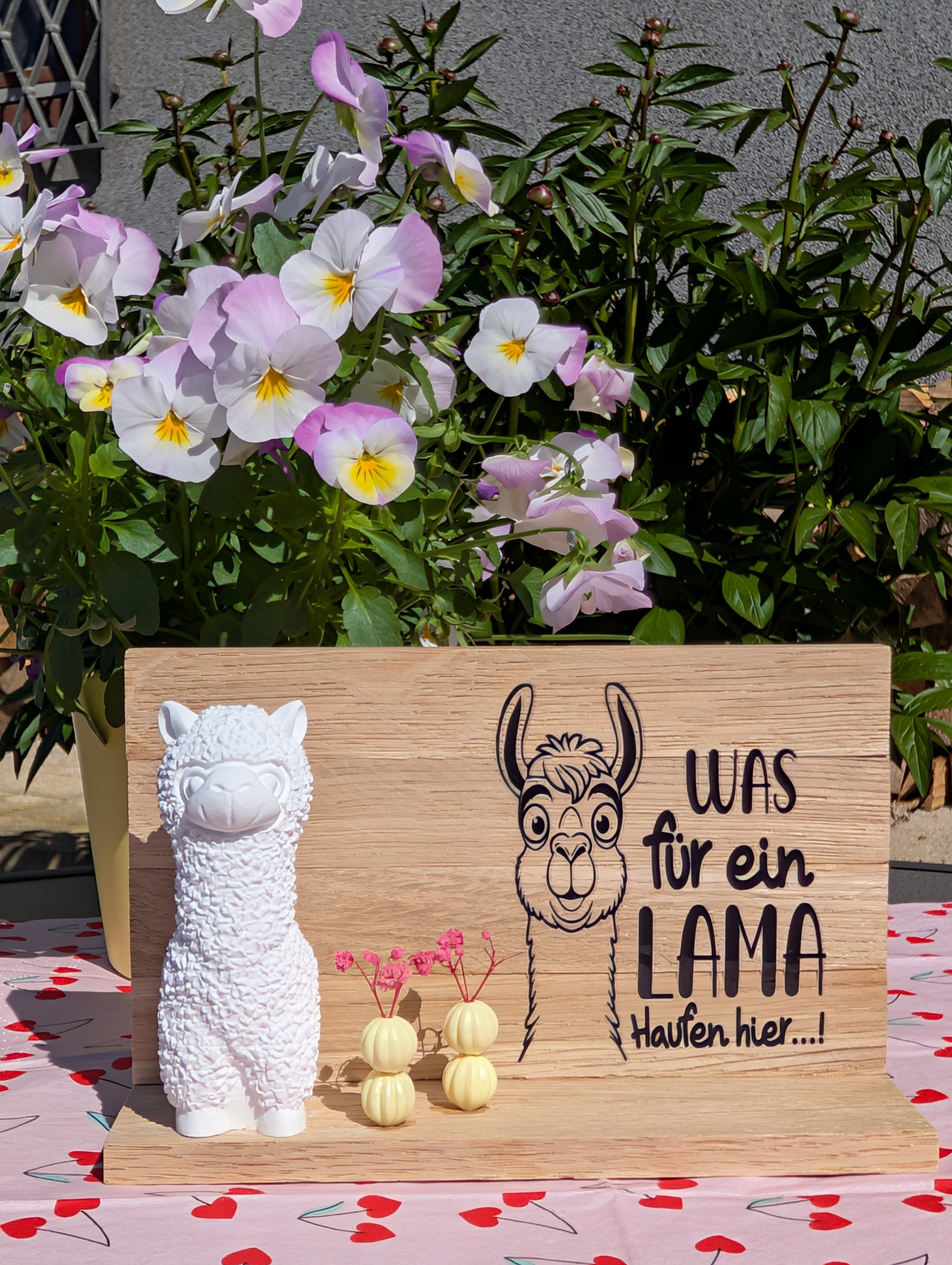 Lama Deko-Aufsteller aus Holz – Witzige Statement-Schilder mit Charme