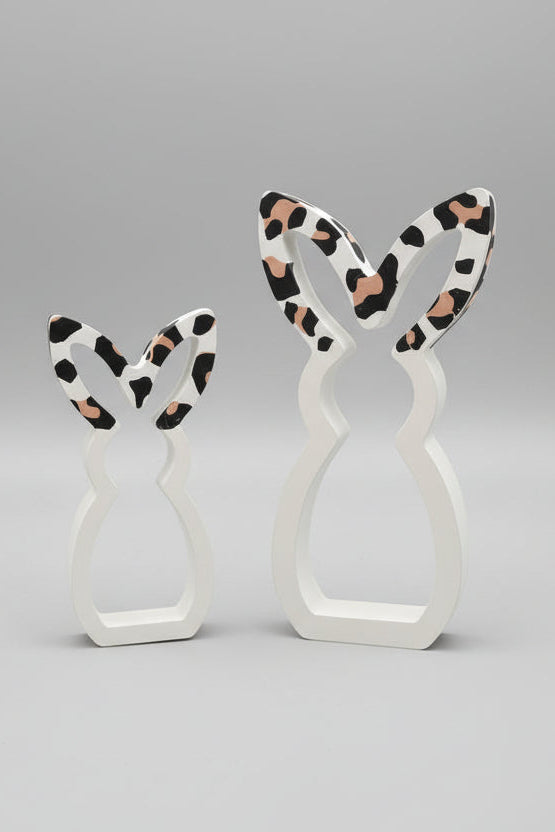 Bunny Outline with Leopard Print Ears