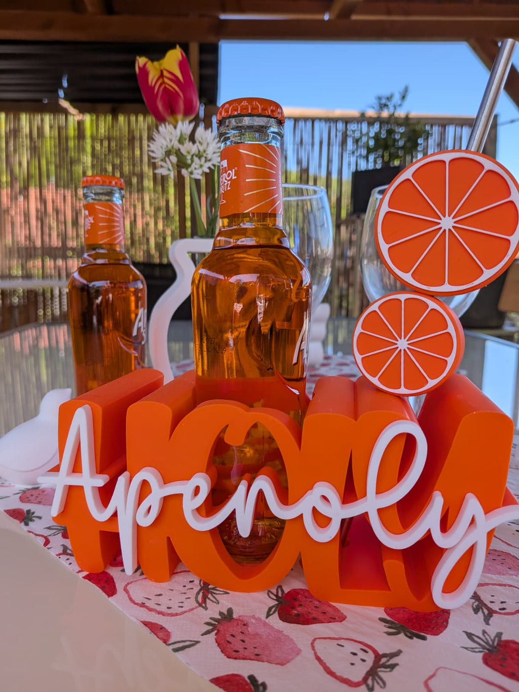 „Aperoly“ Flaschenhalter – Das Must-Have für Deinen Holy Aperoly – Inkl. Deko-Set