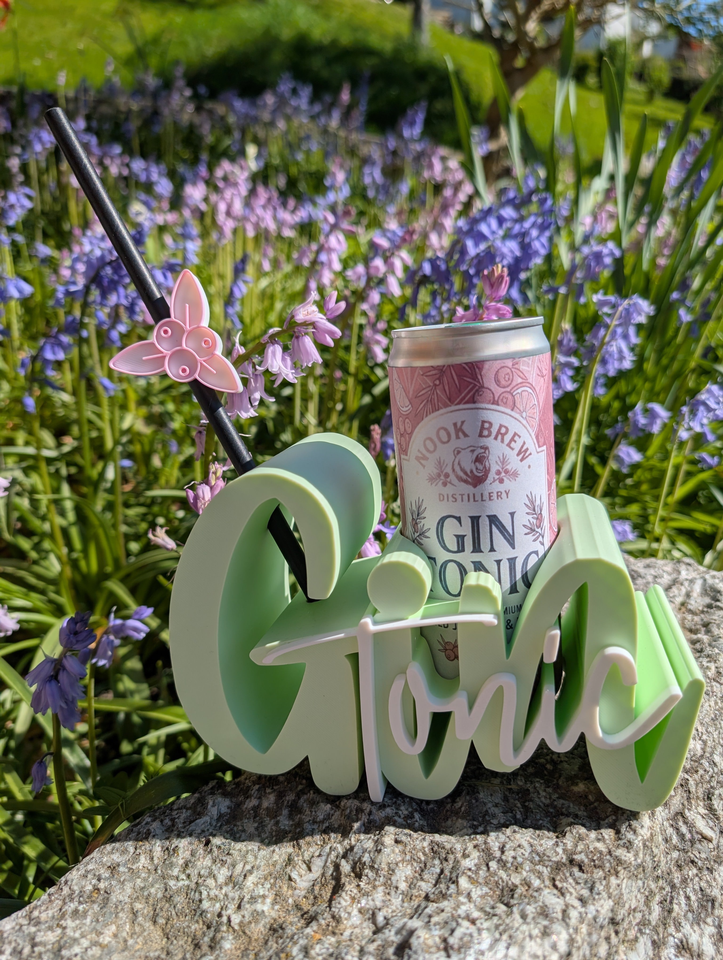 3D-Druck Datei: „Gin Tonic“ Dosenhalter mit Wacholder-Strohhalm-Clip